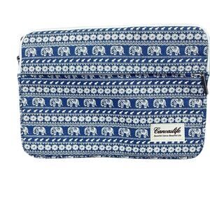 Canvas life Blue Elephant Print Laptop Sleeve 14"